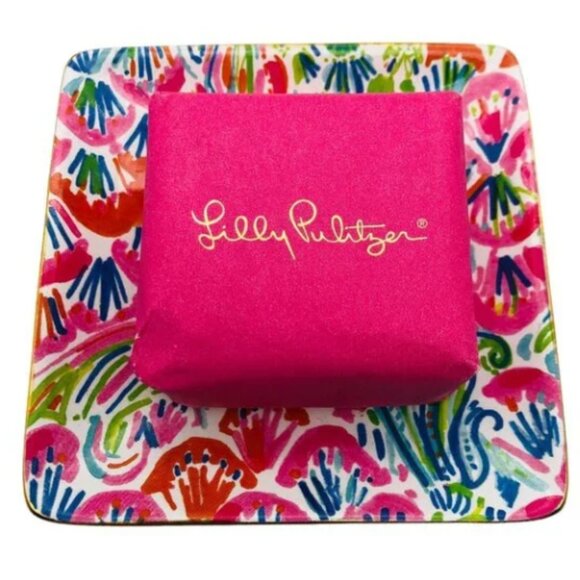 Lilly Pulitzer Soap and Tray Set in print I'm so Hooked NWT in package - Picture 1 of 5